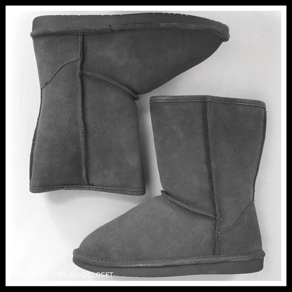 SHEARLING LINED ANKLE BOOTIES GREY SUEDE BOOTS A3C - Picture 6 of 8